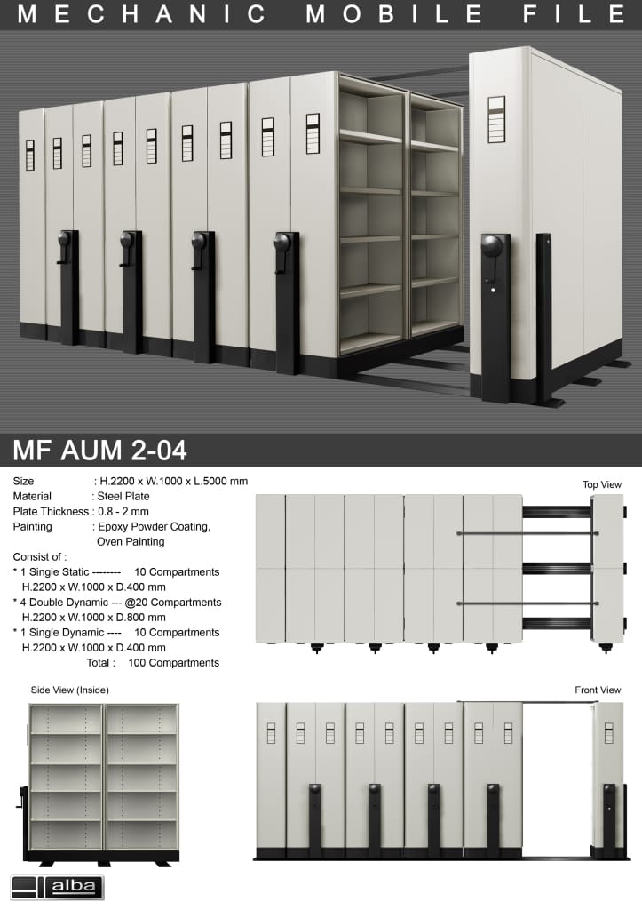 Mobile File Mekanik Alba MF AUM 2-04 (100 compartement)