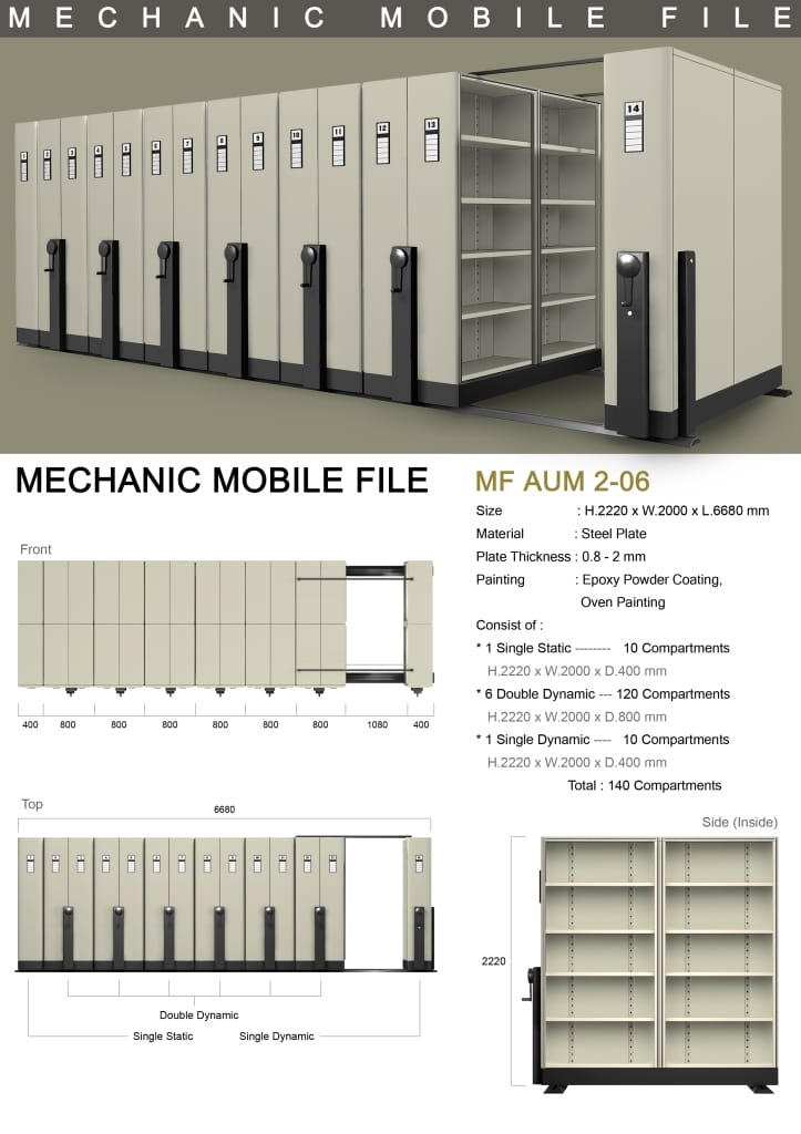 Mobile File Mekanik Alba MF AUM 2-06 (280 compartement)