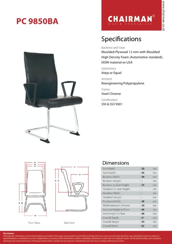Kursi Kantor Chairman PC 9850 BA