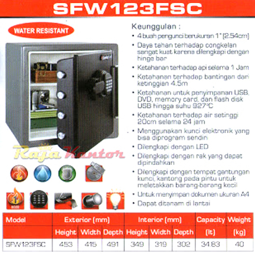 Brankas Sentry SFW 123 FSC