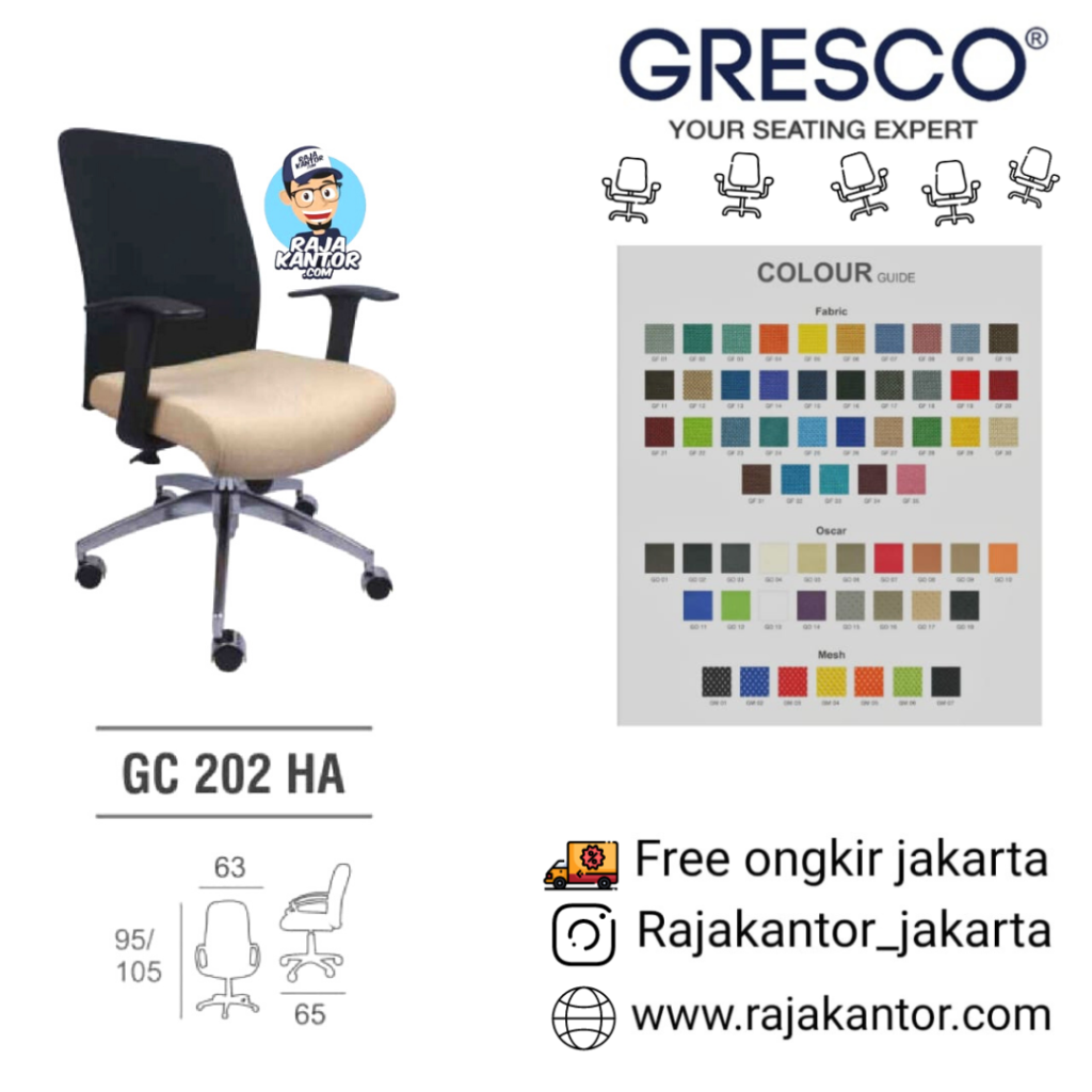 Kursi Kantor Gresco GC 202 HA