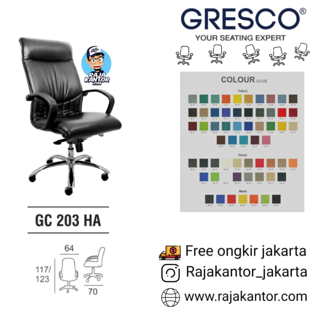 Kursi Kantor Gresco GC 203 HA
