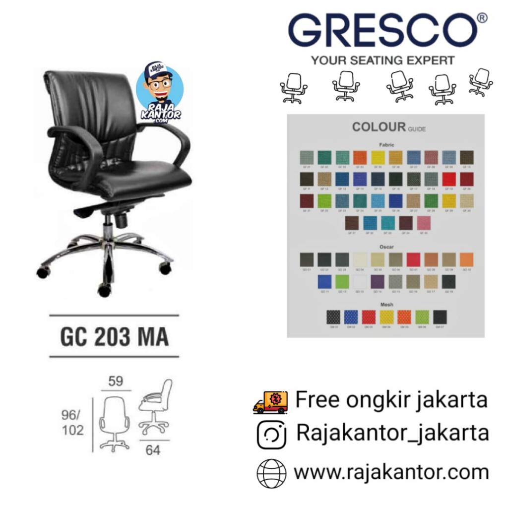 Kursi Kantor Gresco GC 203 MA
