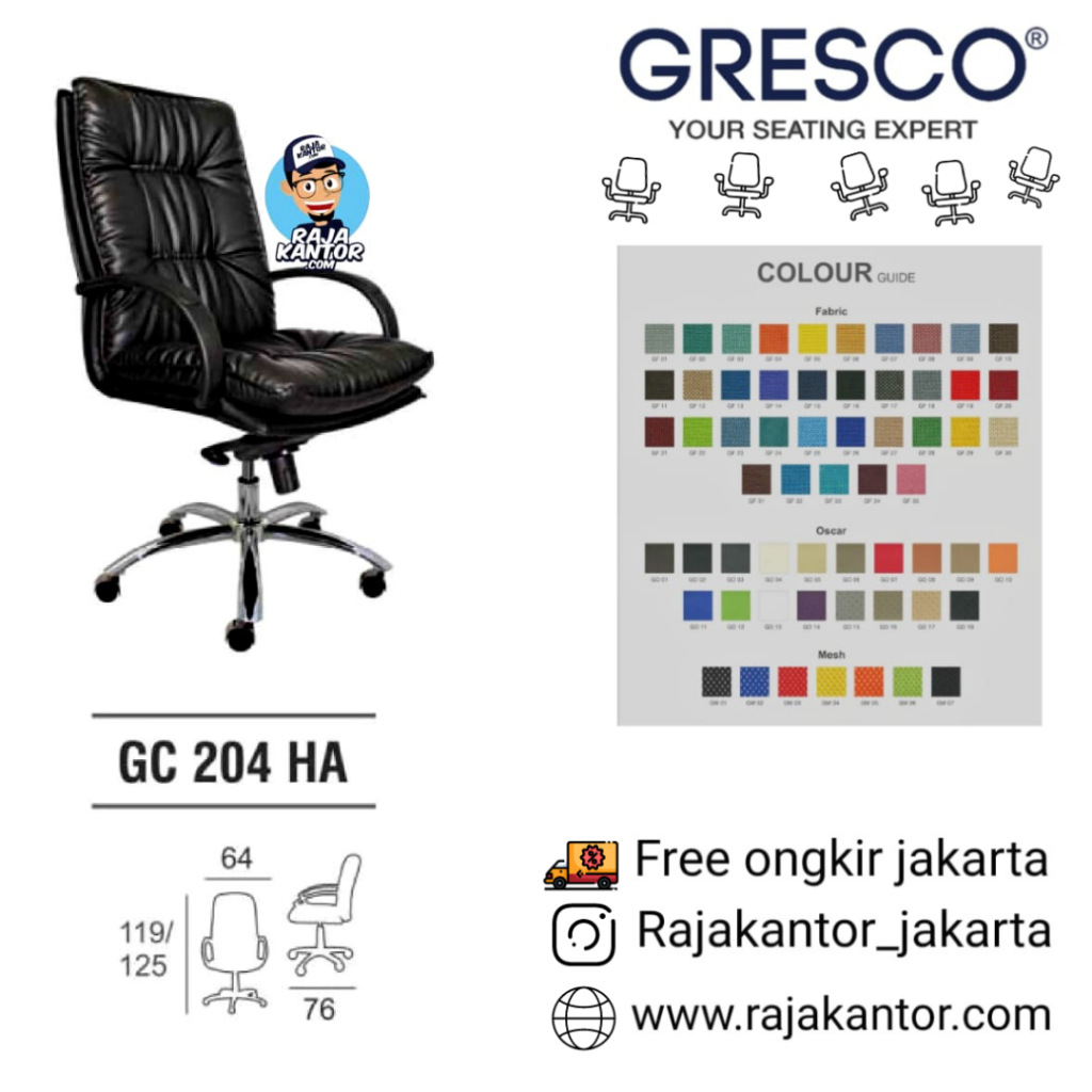 Kursi Kantor Gresco GC 204 HA