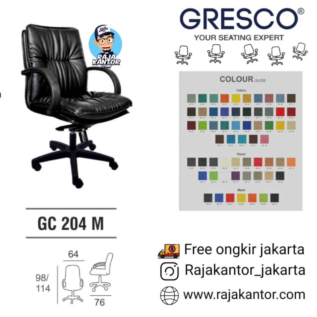 Kursi Kantor Gresco GC 204 M