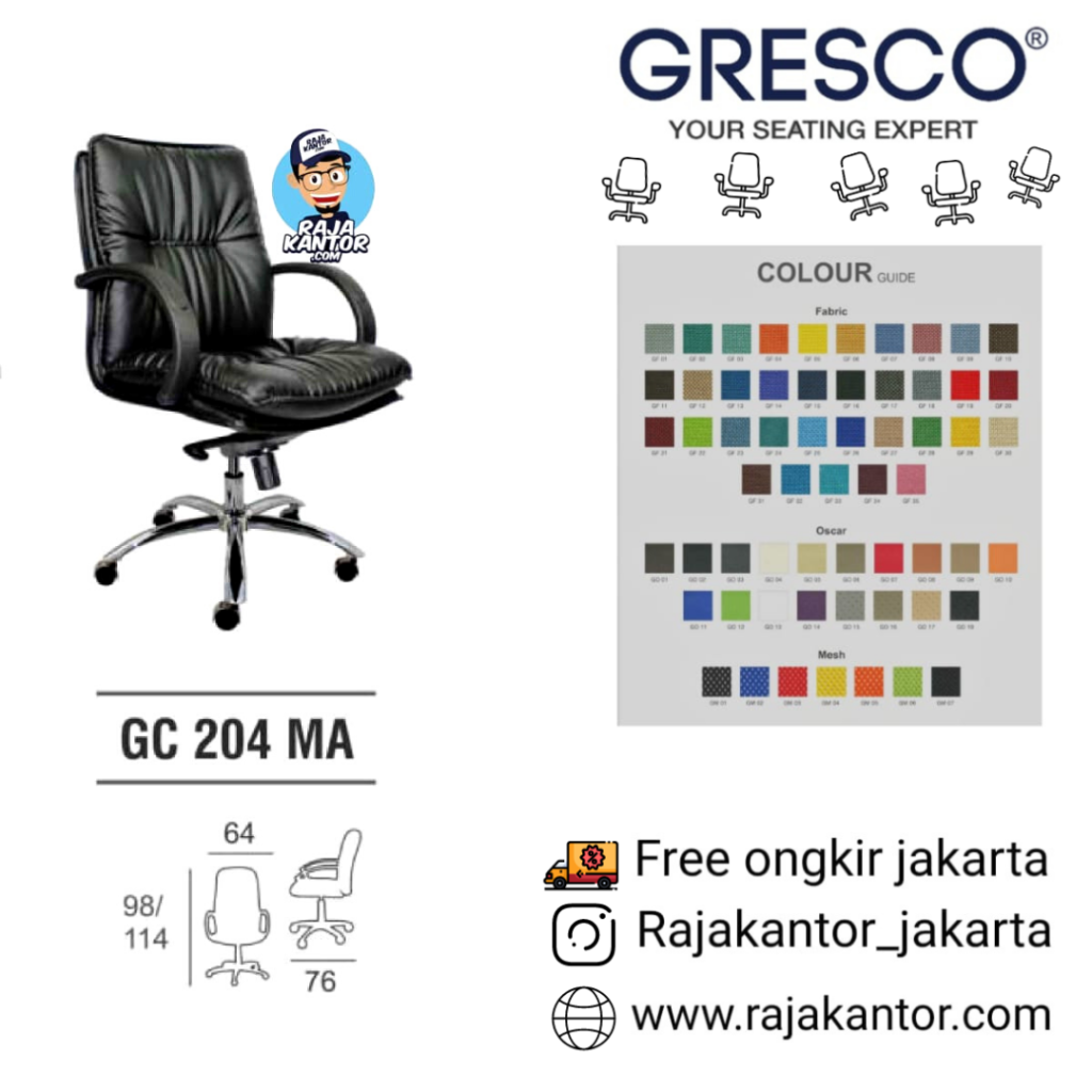 Kursi Kantor Gresco GC 204 MA