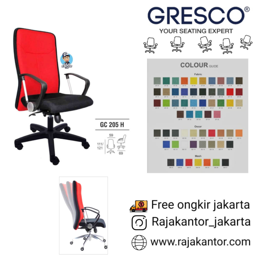 Kursi Kantor Gresco GC 205 H