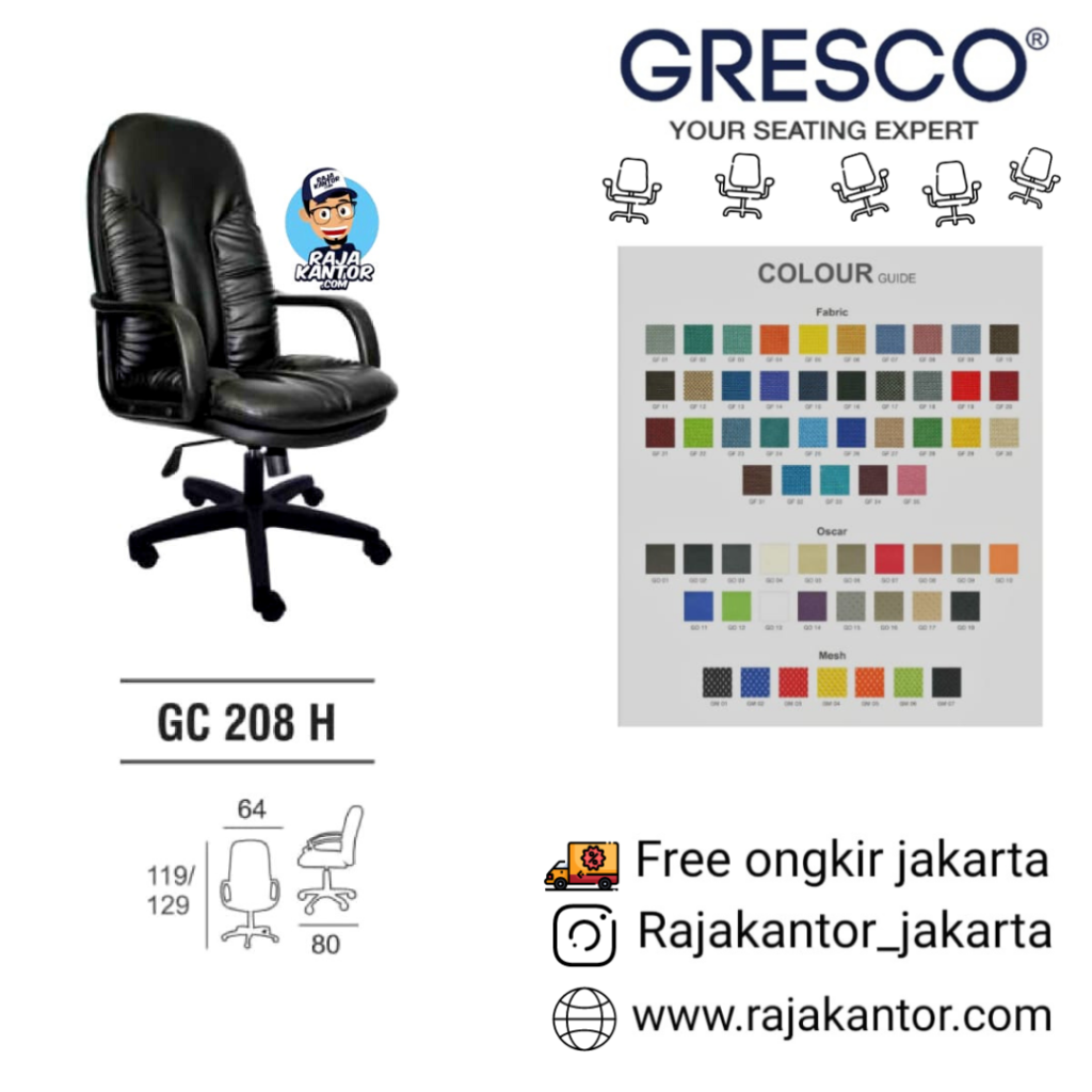 Kursi Kantor Gresco GC 208 H