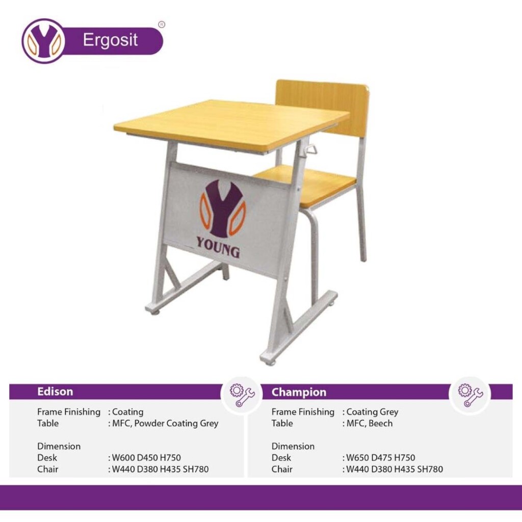 Meja Kuliah Ergosit ISO CHAMPION