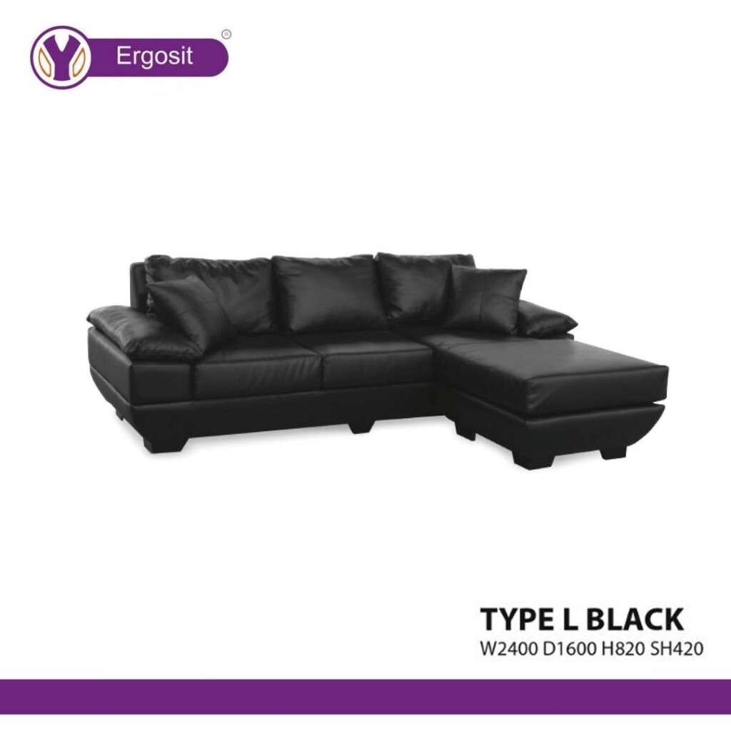 Sofa Kantor Ergosit GLAMOUR L Black