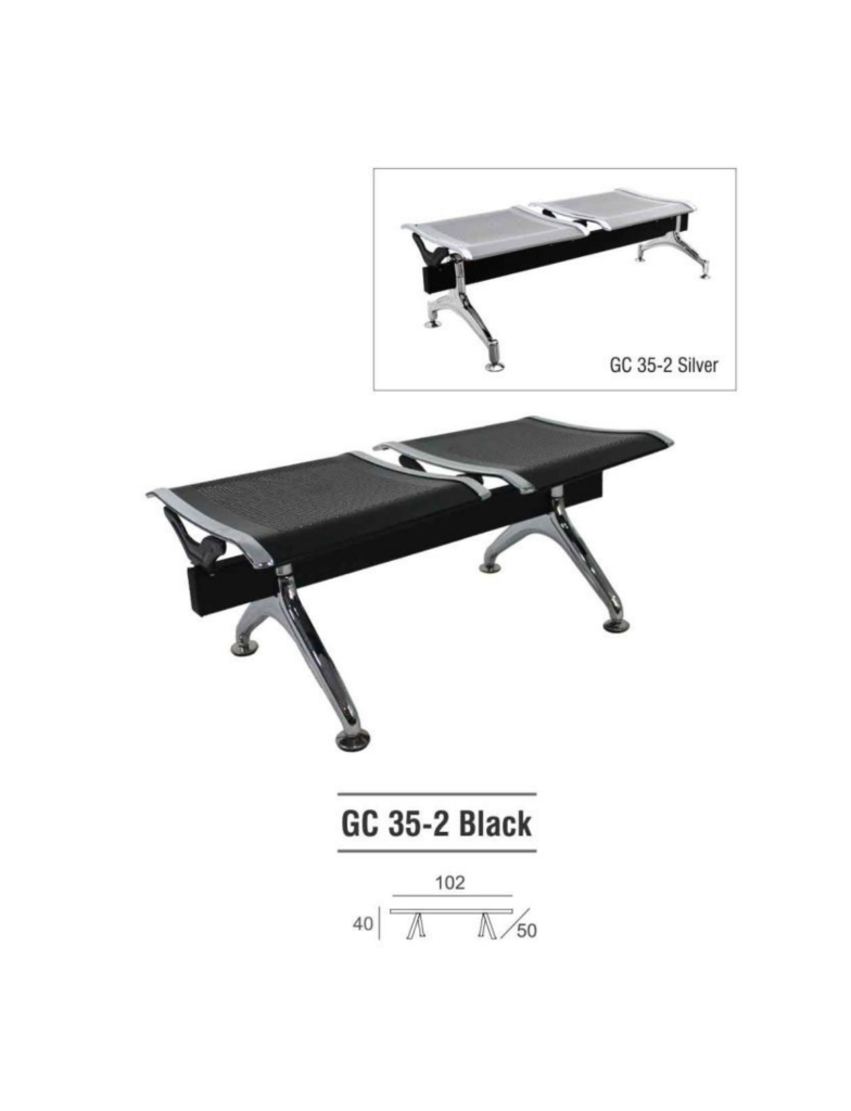 KURSI TUNGGU GRESCO GC35-2 BLACK