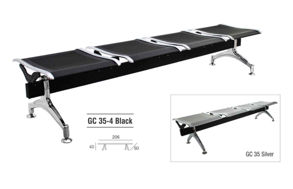 KURSI TUNGGU GRESCO GC35-4 BLACK
