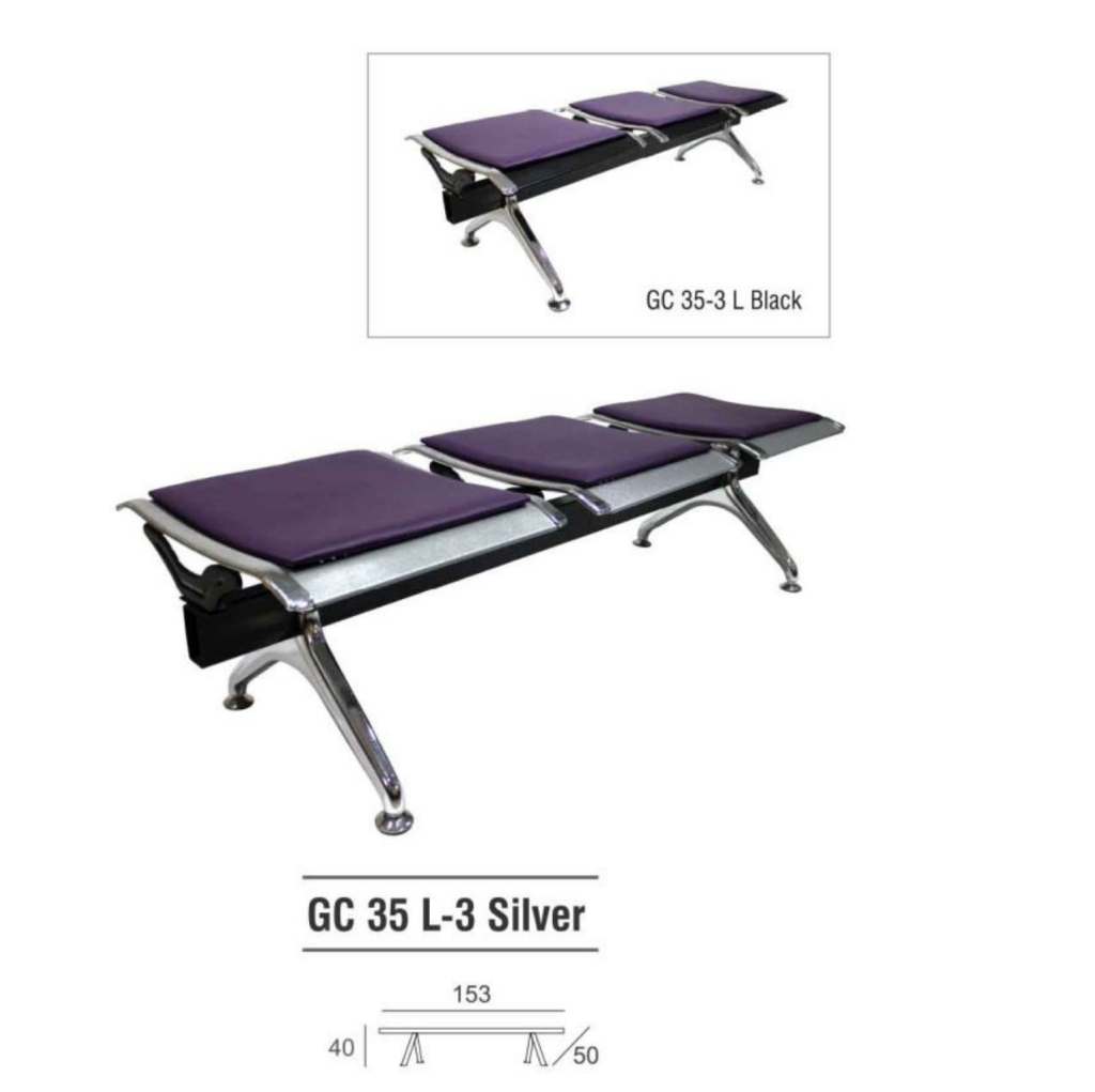 KURSI TUNGGU GRESCO GC35L-3 SILVER