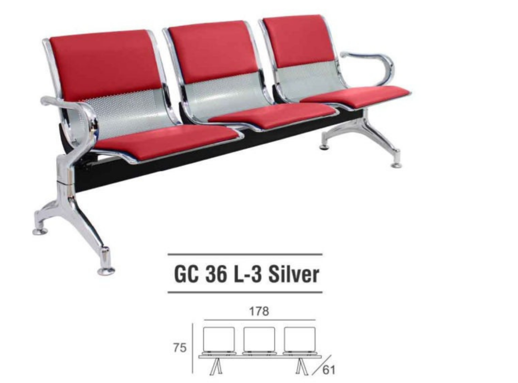 KURSI TUNGGU GRESCO GC36L-3 SILVER